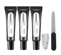Colle Strass 3 Pièces Gel 3D Nail Art Colle à Ongles Gel 3D Sculpture Gel à Ongles Adapté à Peinture DIY Gel Décoration D'ongles Manucure avec Lime à Ongles Gratuite
