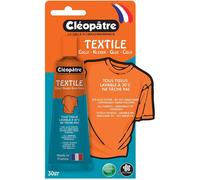 Cléopâtre Colle textile tous tissus – Sans solvant, résistante aux lavages – 30 g