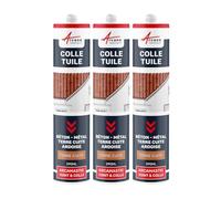 Colle, tuile, mastic souple pour tous matériaux - 290 ml x 3 Terre Cuite - ARCANE INDUSTRIES
