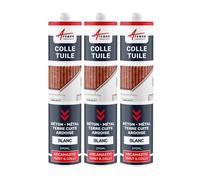 Colle, tuile, mastic souple pour tous matériaux Blanc 290 ml x 3 - ARCANE INDUSTRIES