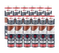 Colle, tuile, mastic souple pour tous matériaux - 290 ml x 12 Blanc - ARCANE INDUSTRIES