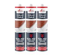Colle Tuiles Mastic Souple Étanche Tous Matériaux 290 ml x 3 Gris securité