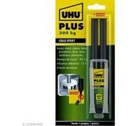 UHU Colle époxy plus - Colle époxy 2 composants, super forte, rapide et précise, serringue avec canule auto-mélangeuse, Transparent, 15 g