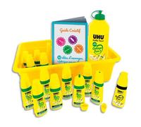Colle uhu twist&glue extra forte transparente multi-matériaux coffret scolaire 12 flacons pleins+1 recharge