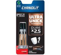 Colle universelle instantanée - CYANOLIT - ULTRA UNICK - 2x3 g - Ultra-rapide - Polyvalente