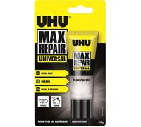 UHU Max Repair universal - Colle puissante et flexible, idéale pour les chaussures, le caoutchouc, le cuir, transparente, tube 45g