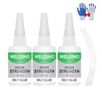 Colle universelle ultra-forte, 50 g, colle huileuse haute résistance pour métal, bois, plastique et céramique, réparation rapide grâce à son embout précis (3pcs)
