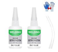 Colle universelle ultra-forte, 50 g, colle huileuse haute résistance pour métal, bois, plastique et céramique, réparation rapide grâce à son embout précis (2pcs)