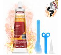 Colle Vitre Four,Colle Haute Temperature Four,Silicone Haute Temperature,Convient Pour Le Scellement À Haute Température Divers Types Cheminées Poêles,100 Ml,Noi