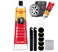 Colle Vulcanisante Pneu, Colle Pneu Voiture, Rustine Velo, Scelle Rapidement les Pneus, Colle Vulcanisante Adaptée Aux Pneus de Voiture, Moto et de Vélo, 50ml