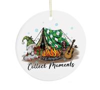 Collect Camp Moments - Décoration de Noël amusante en céramique à suspendre pour sapin de Noël, décoration de fête d'hiver, cadeaux de Noël pour amoureux de la nature, 7,5 cm