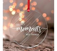 Collect Moments Not Things - Décoration ronde en acrylique à suspendre pour fenêtre - Souvenir inspirant - Boules de Noël en acrylique - Cadeau pour grand-mère, fête des mères, anniversaire