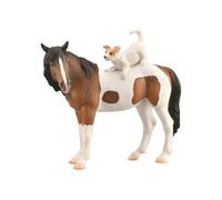 Collecta Chevaux (1:20 XL): Jument SKEWBALD avec Jack Russel Terrier 12.5x10.5cm