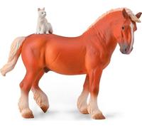 COLLECTA Cheval de trait avec chat - (XL)