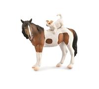 Collecta Chevaux (1:20 XL): Jument SKEWBALD avec Jack Russel Terrier 12.5x10.5cm
