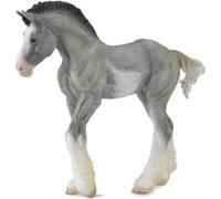 Collecta Poulain Clydesdale Noir Sabino Roan