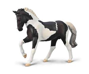 CollectA Warmblood Stallion (Black Tobiano) - Jouets réalistes Finis à la Main, Figurines et modèles d'animaux, Cadeaux pour Les Tout-Petits et Les Enfants, à partir de 3 Ans