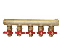 Collecteur 20 x 27 MF prè-équipé avec vannes 3 départs 15x21 RIQUIER