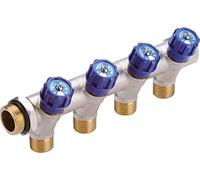 Collecteur 3 sorties - MF 3/4 - Avec vanne bleu M 1/2 - PB tub