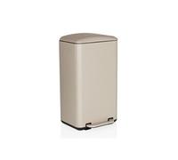 HJH Office Poubelle à pédale CLEAN BEVA 30 L Softclose métal seau intérieur Beige