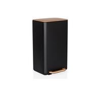 Collecteur à déchets / Poubelle CLEAN NATURA 30 L aspect bois acier noir/noyer