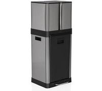 Collecteur à déchets / Système de tri sélectif CLEAN 3 32 L (6 L x 2 + 20 L) acier argenté satin