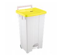 Collecteur à pédale 100 L - couvercle jaune