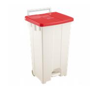 Collecteur à pédale 100 L - couvercle rouge