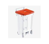 Collecteur à pédale 90 L + porte - couvercle rouge