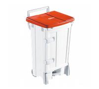 Collecteur à pédale 90 L + porte - couvercle rouge