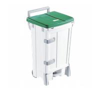 Collecteur à pédale 90 L + porte - couvercle vert