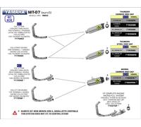 Collecteur ARROW avec catalyseur pour Yamaha Tracer 700 année modèle 2020- , MT-07 2021-