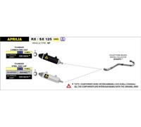 Collecteur ARROW en titane pour Aprilia RX125 / SX125 année modèle 2021-2022
