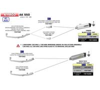 Collecteur ARROW Racing pour AK550 2017- , sans catalyseur
