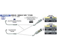 Collecteur ARROW Racing pour Suzuki 2017- , sans catalyseur