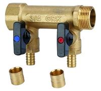 Collecteur avec vannes PER à glissement - GRK - M/F - 3/4' - diamètre 12 mm - 2 sorties