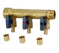 Collecteur avec vannes PER à glissement - GRK - M/F 3/4 - diamètre 12 mm - 3 sorties