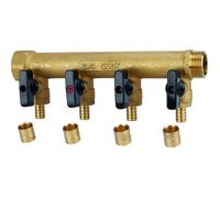 Collecteur avec vannes PER à glissement - GRK - M/F 3/4 - diamètre 12 mm - 4 sorties