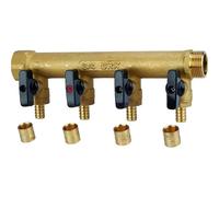 Collecteur avec vannes PER à glissement - GRK - M/F 3/4 - diamètre 12 mm - 4 sorties