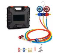 Collecteur CA robuste, ensemble de jauge, kit de recharge de recharge | Jauge de réfrigérant portable, kit compact pour véhicule, camion, maison, atelier, entretien saisonnier, réparation