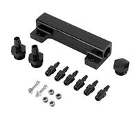 Collecteur d'admission de bloc de vide de voiture, Kit universel de collecteur d'admission de bloc de vide de 6 ports porte de décharge de gaz de carburant Turbo Boost(noir)