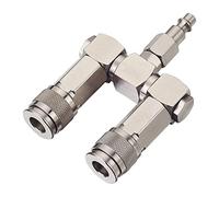 Collecteur d'air 2 voies - Compresseur d'air pneumatique industriel à 3 ports - Prise à connexion rapide - Pivotant à 360 degrés - Répartiteur de tuyau d'air