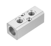 Collecteur d'air en aluminium, 2 voies, 4 ports, sortie 1/4", tuyau d'alimentation air 1/2", répartiteur ligne, raccord de distribution for compresseur pneumatique, argent