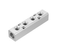 Collecteur d'air en aluminium, 4 voies, 6 ports, sortie 1/4", tuyau d'alimentation air 1/2", répartiteur ligne, raccord de distribution for compresseur pneumatique, argent