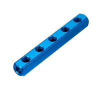 Collecteur d'air en aluminium, 5 voies, 8 ports, PT 1/4", tuyau, répartiteur ligne, raccord de distribution for compresseur pneumatique, bleu