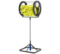 Collecteur de balles de tennis 2 en 1 - Portable et léger avec capacité de 80 balles, design ergonomique pour un ramassage facile, acier inoxydable durable pour les écoles, les entraîneurs et les