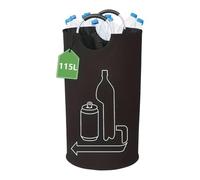 Collecteur de bouteilles consignées - 115 litres avec poignée en aluminium - Noir - Grand sac de collecte pour bouteilles vides et rangement de cuisine, recyclage, ordre, portable, léger, robuste