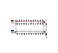VEVOR Collecteur chauffage radiant 12 branches – Kit inox pour tubes PEX 1,27 cm avec adaptateurs