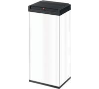 Collecteur de déchets 60l H720xL340xP260 mm acier blanc avec couvercle basculant noir
