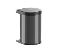Collecteur de déchets Hailo 3520071 | Swing Mono 20 litres | Poubelle encastrable avec fonction pivotante | Gris foncé-noir | Pour armoires de cuisine à partir de 40 cm | Solution de déchets